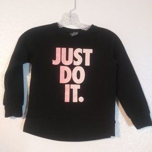 Nike girls size 6/Medium black and pink sweater